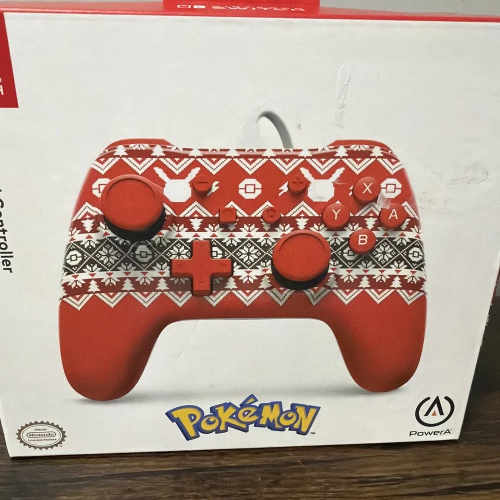 NEW PowerA Wired Nintendo Switch Controller: Pokémon Holiday Sweater Pikachu